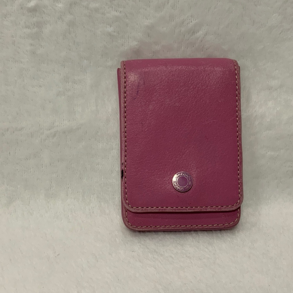Coach Small Leather Card / Business Case Barbie Pink Vintage Rare Hard To Find